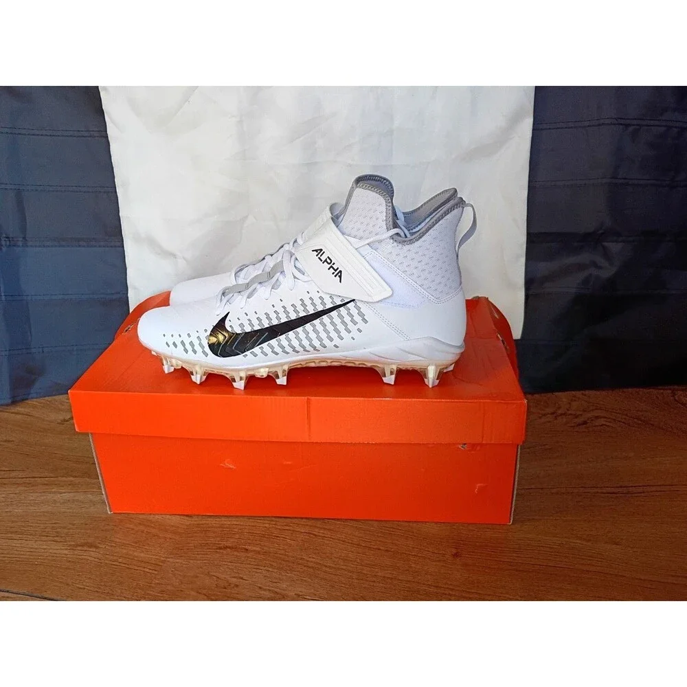 Nike Alpha Menace Pro 2 Mid Football Cleats Mens 12 White AQ3209-100 NIB